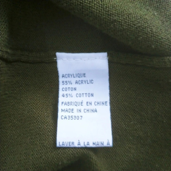 Moffi Boho  Bohemian Retro Knit Shirt with Circle Designs Olive Green M - Picture 7 of 8